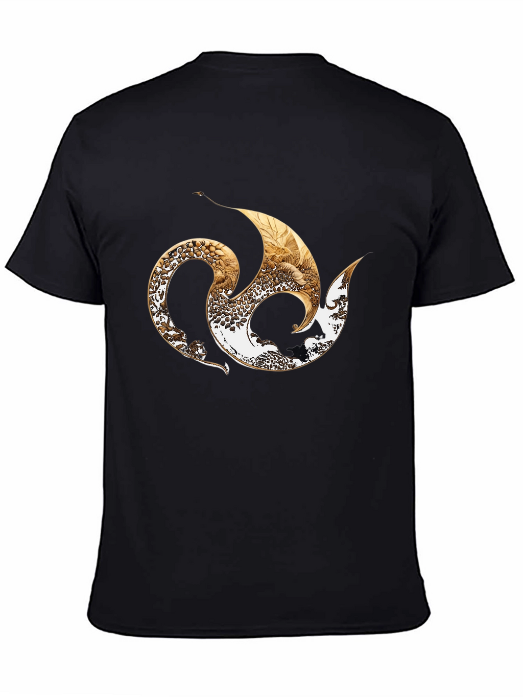 Stylish Black Tee with Abstract Graphic Design