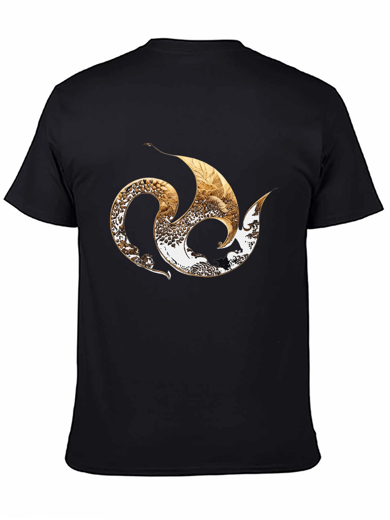 Stylish Black Tee with Abstract Graphic Design