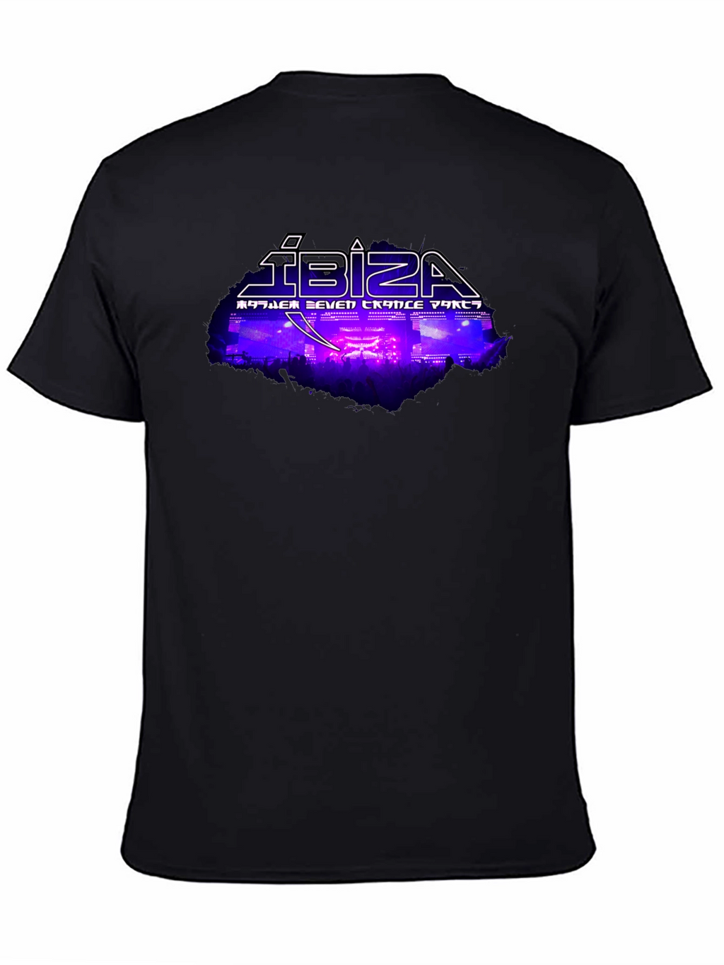 Ibiza Seven Trance Party Black Graphic Tee