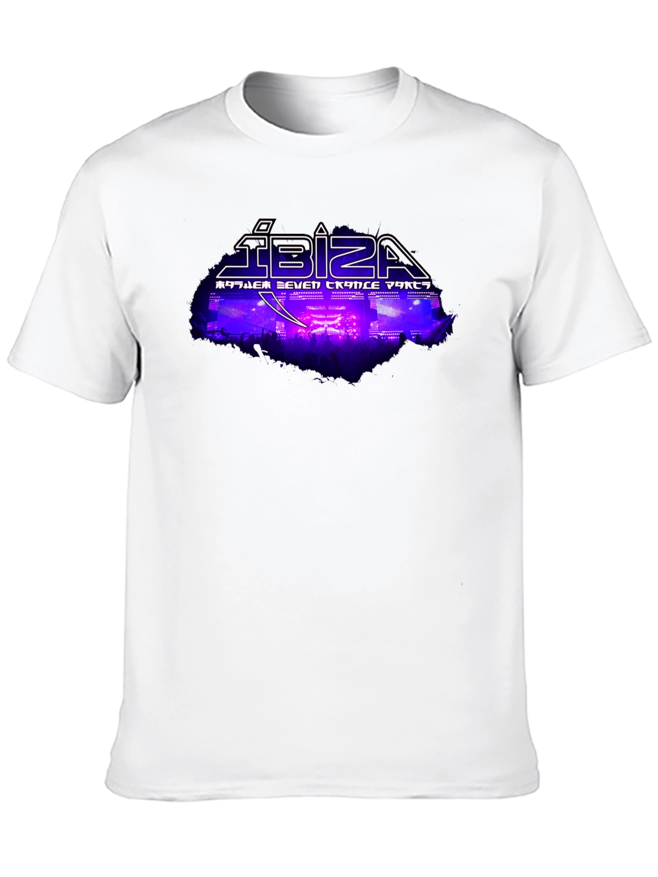 Ibiza Seven Trance Party Black Graphic Tee