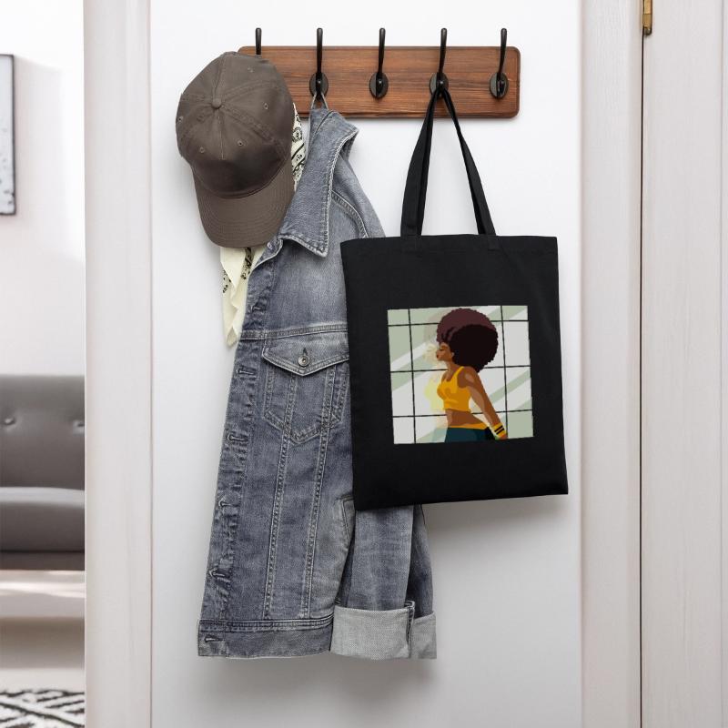 afro fitness girl in gym