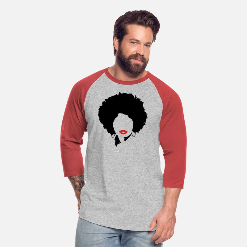 Afro with red lips