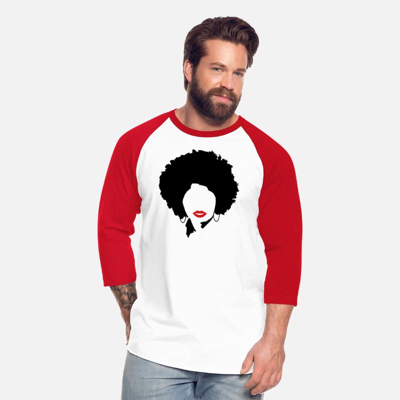Afro with red lips