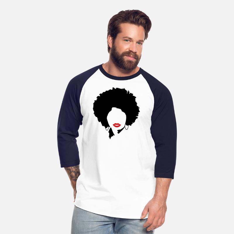 Afro with red lips