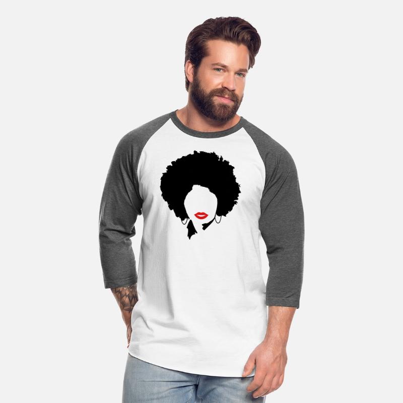 Afro with red lips