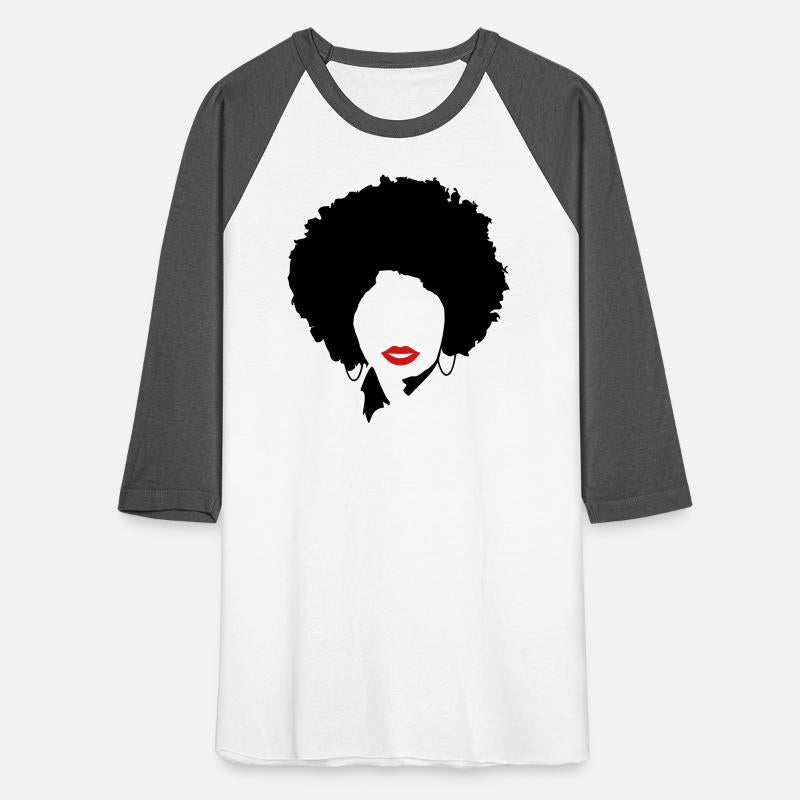 Afro with red lips