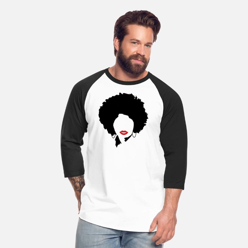 Afro with red lips