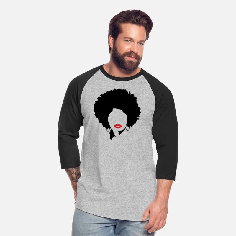 Afro with red lips