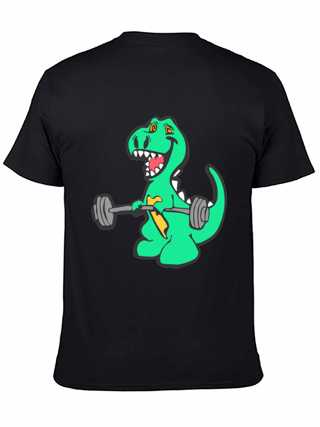 Dino Lifting Weights Graphic Tee - Black