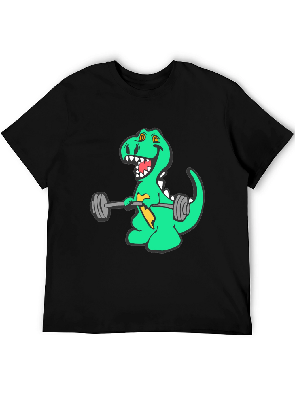 Dino Lifting Weights Graphic Tee - Black