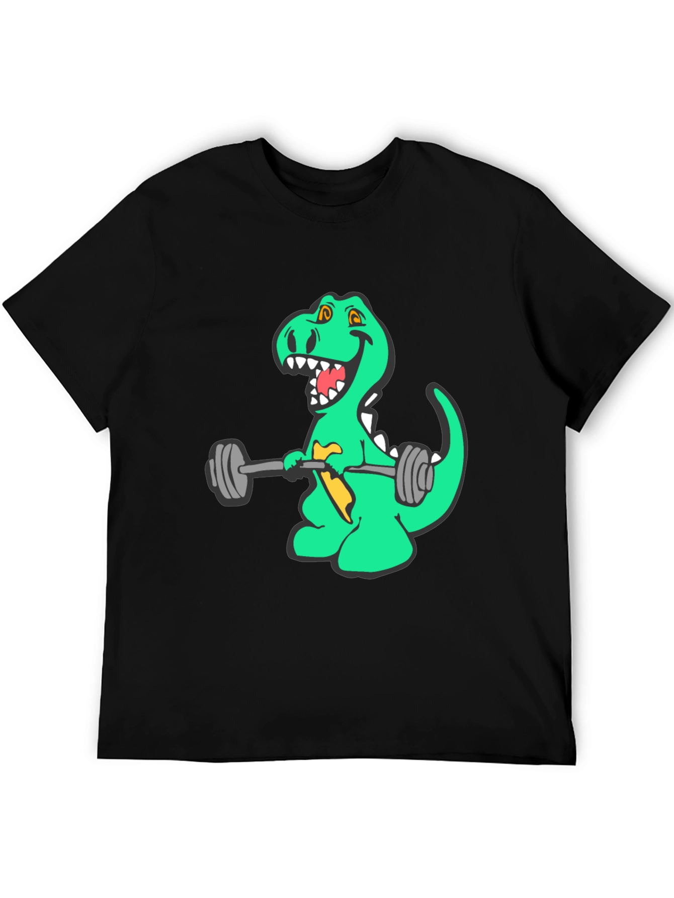 Dino Lifting Weights Graphic Tee - Black