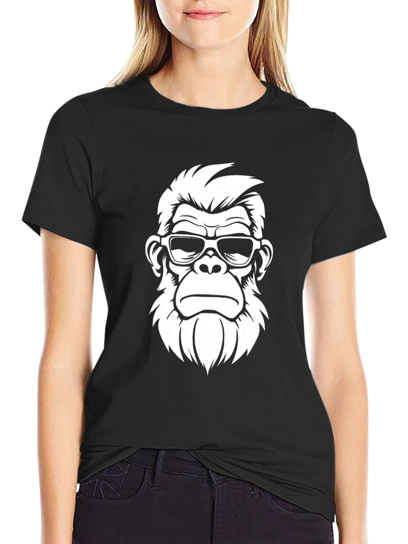 Cool Ape Graphic Tee - Black Cotton T-Shirt