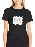 Retro Cassette Tape Stamp T-Shirt - Black