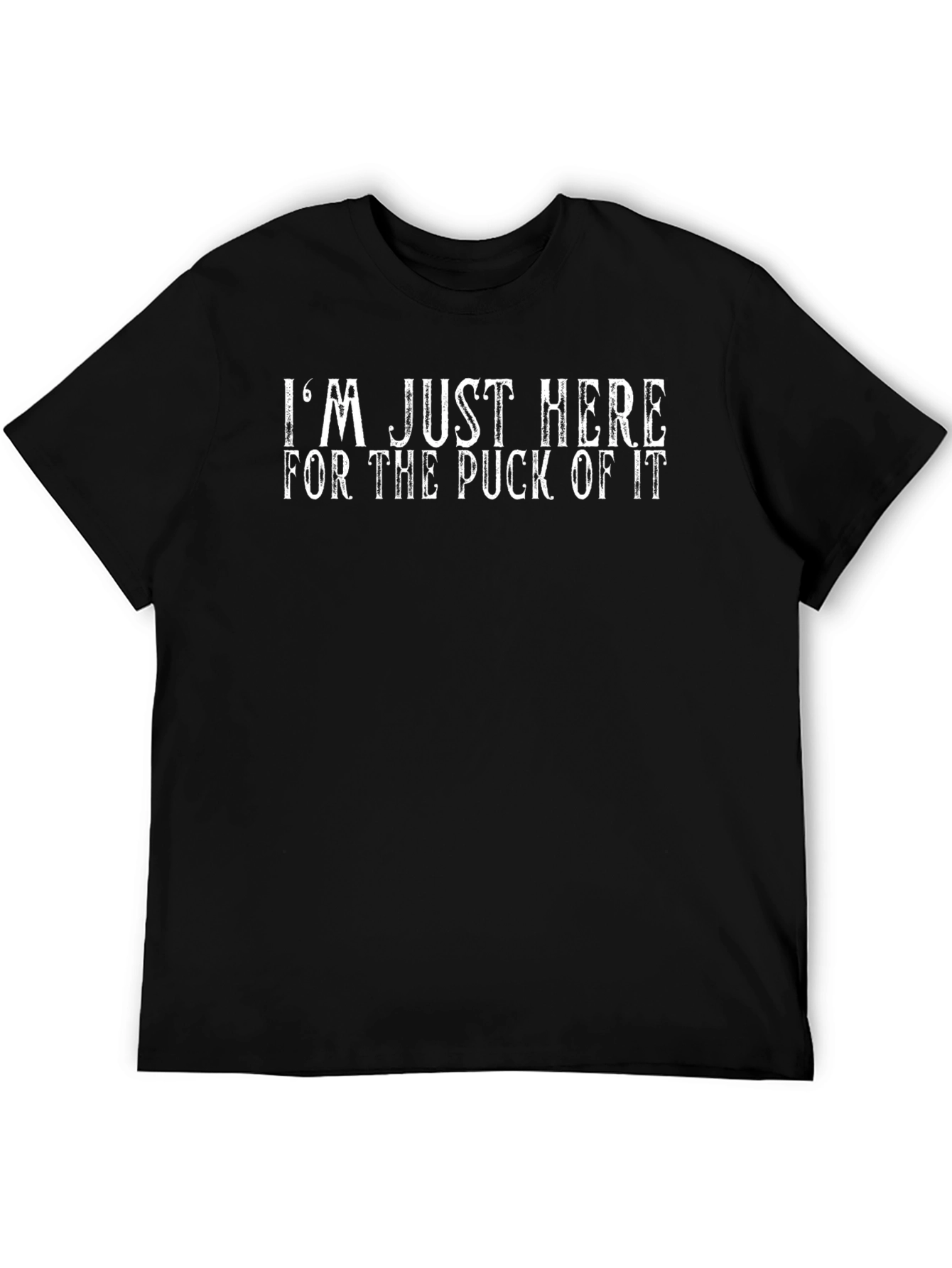 Puck Of It Mens Black T-Shirt Hockey Fan Tee