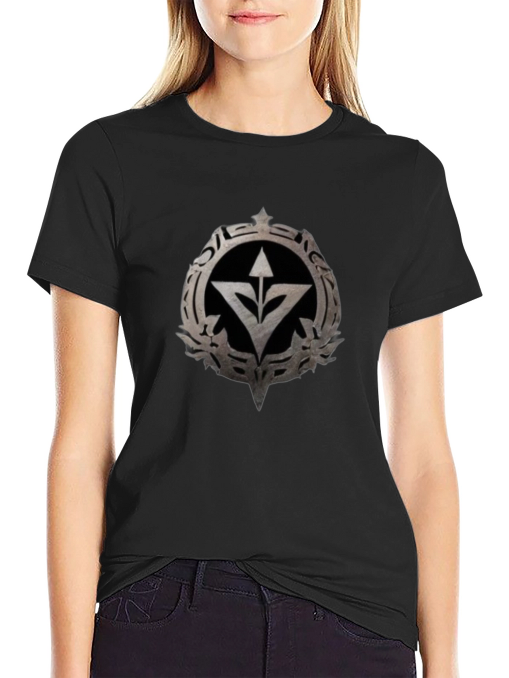 Graphic Tee - Arrow & Emblem Black T-Shirt