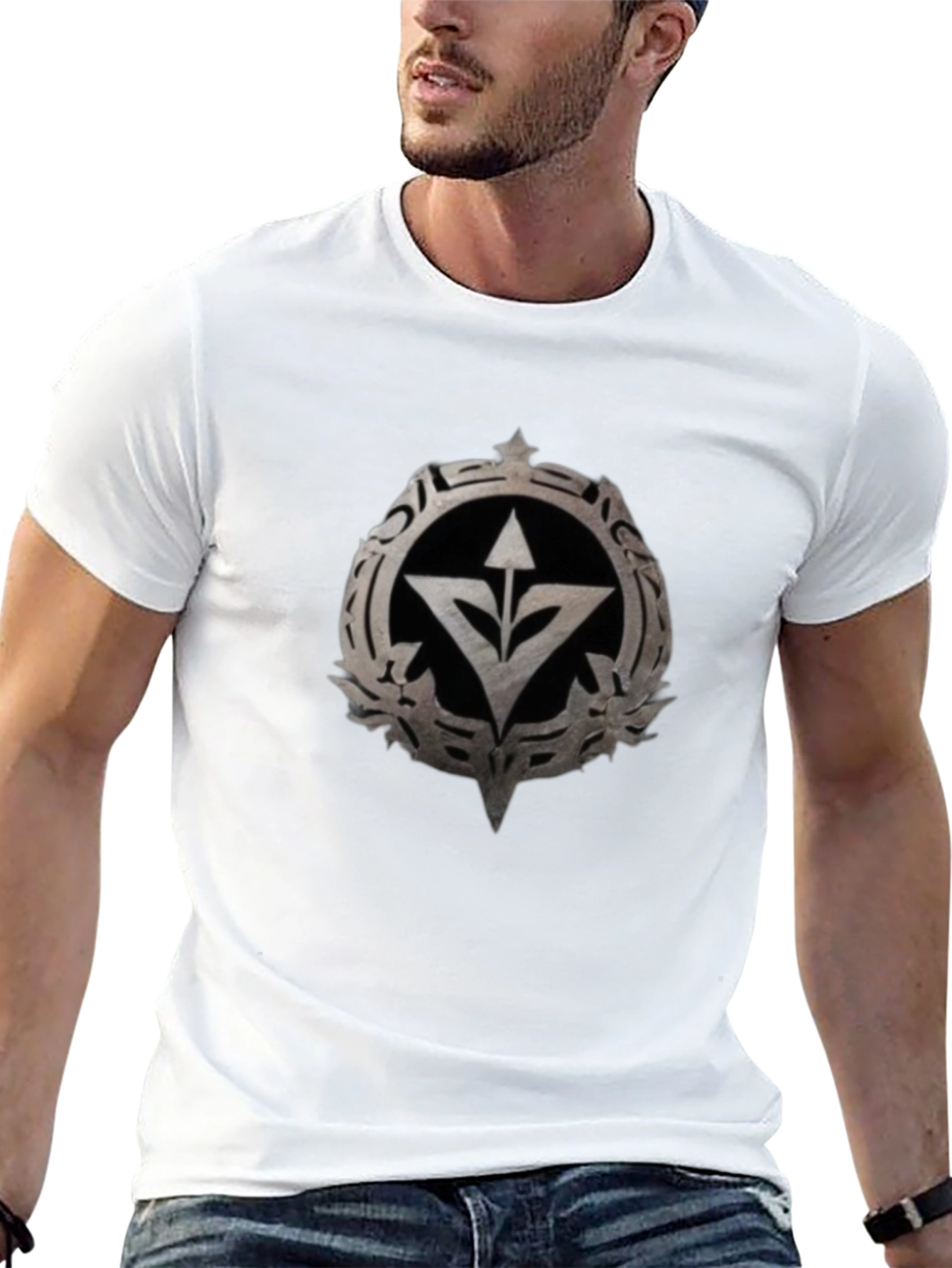 Graphic Tee - Arrow & Emblem Black T-Shirt