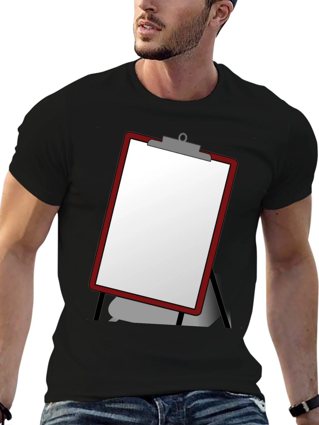 Clipboard Graphic Black T-Shirt - Mens Casual Wear