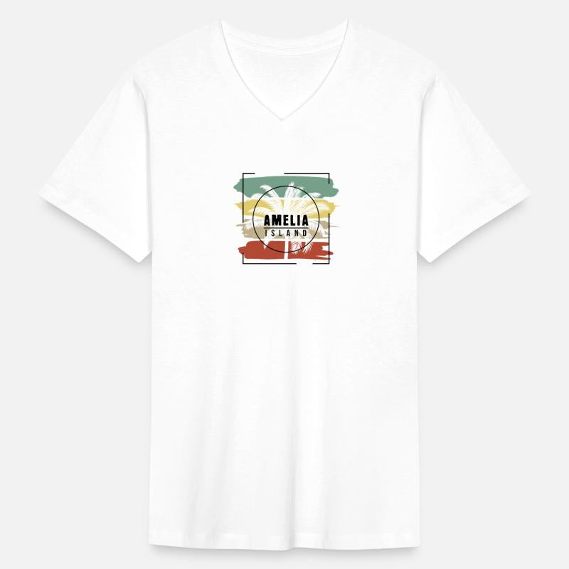 Amelia Island Florida Palm Tree Retro Artistic