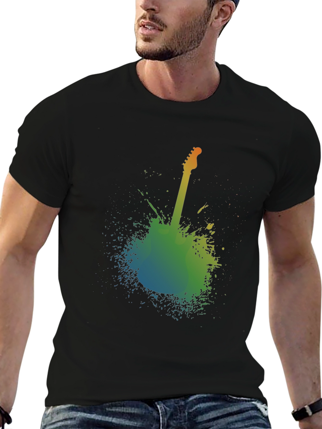 Abstract Guitar Graphic T-Shirt - Music Lover Tee
