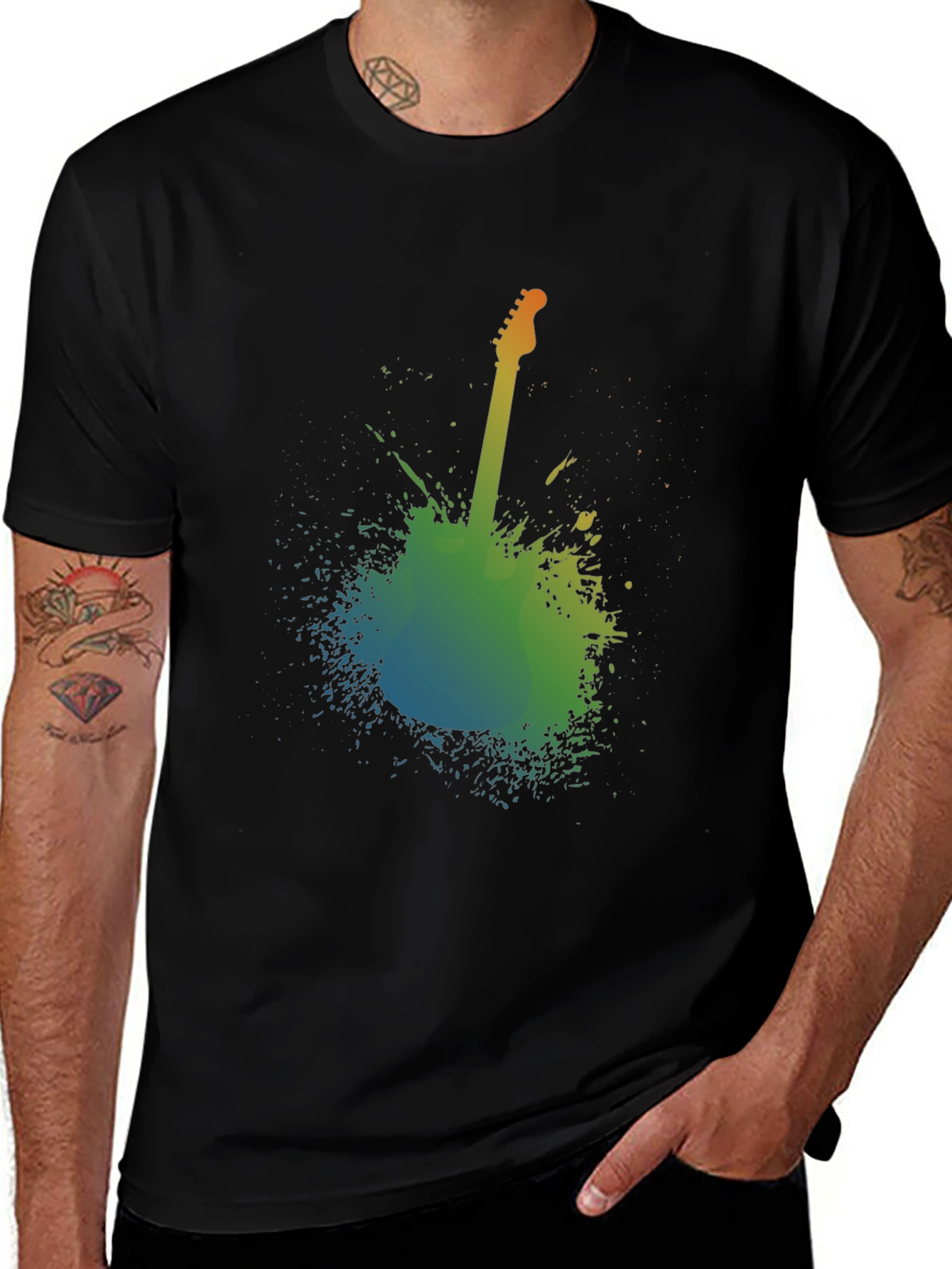 Abstract Guitar Graphic T-Shirt - Music Lover Tee
