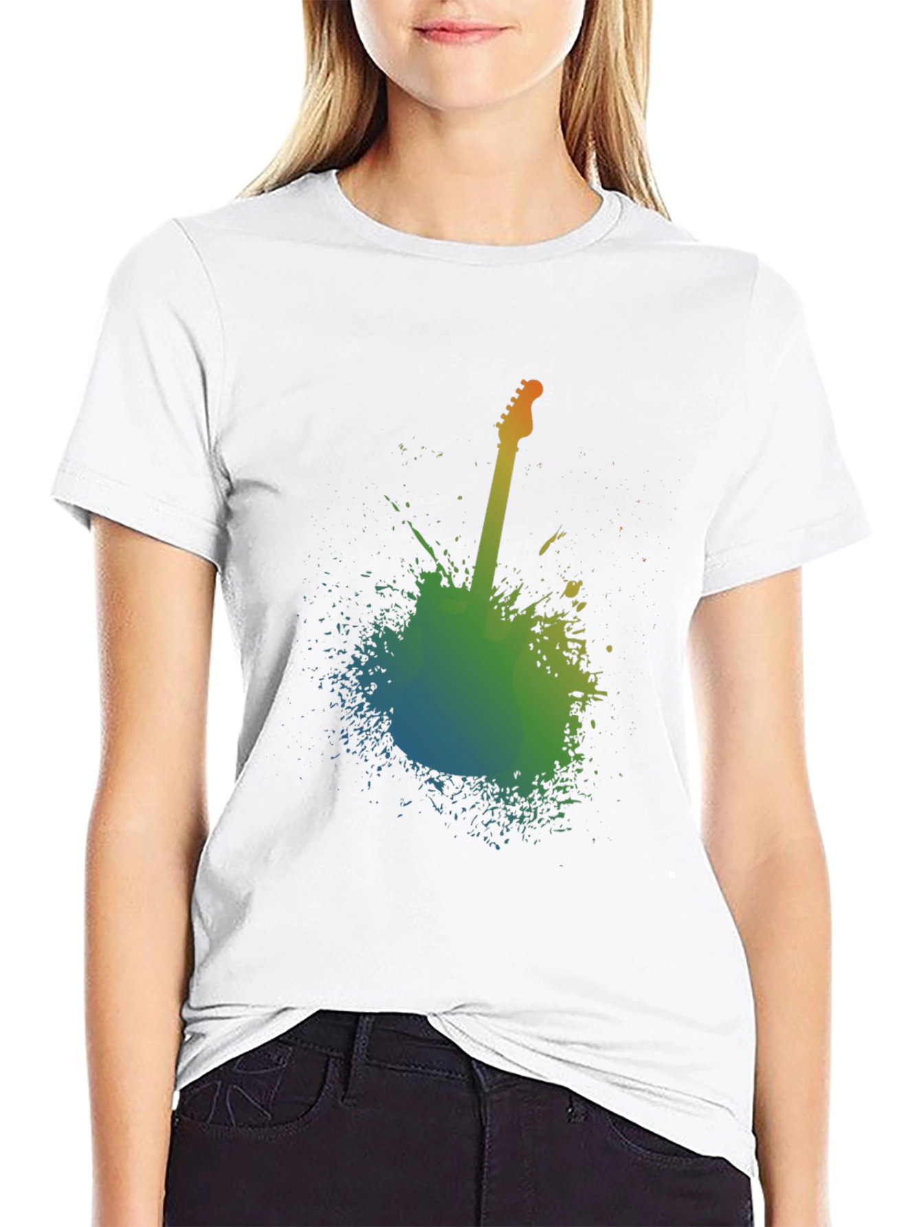 Abstract Guitar Graphic T-Shirt - Music Lover Tee