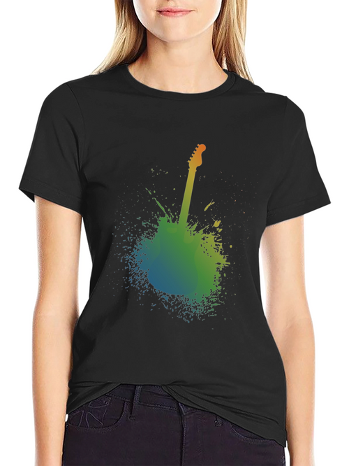 Abstract Guitar Graphic T-Shirt - Music Lover Tee