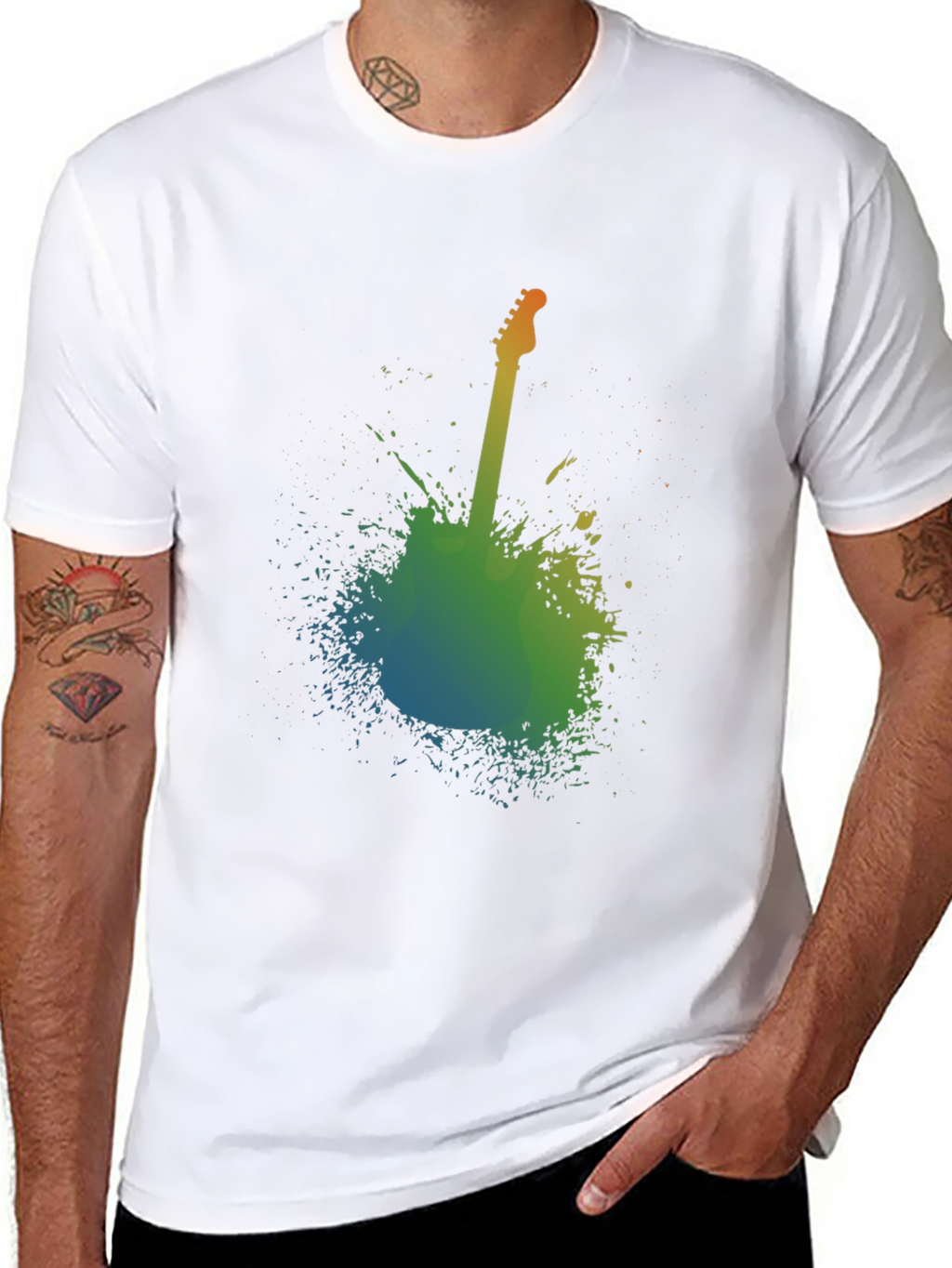 Abstract Guitar Graphic T-Shirt - Music Lover Tee