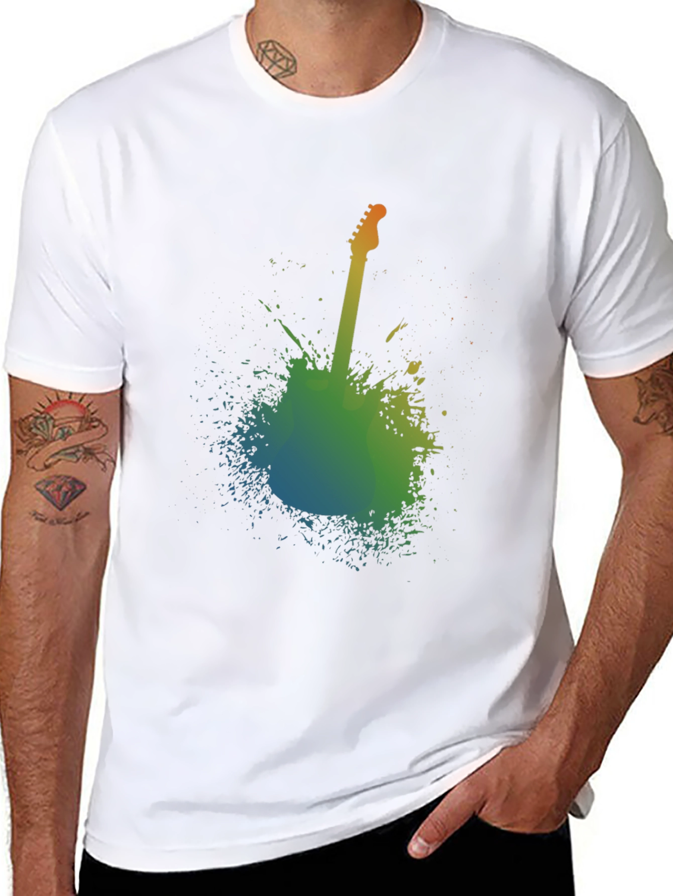 Abstract Guitar Graphic T-Shirt - Music Lover Tee