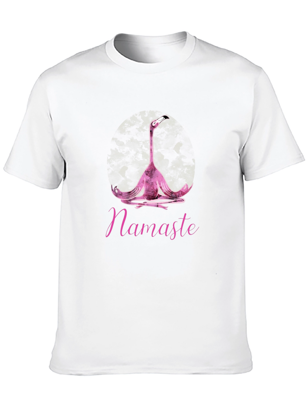Namaste Yoga Flamingo T-Shirt - Black Cotton Tee