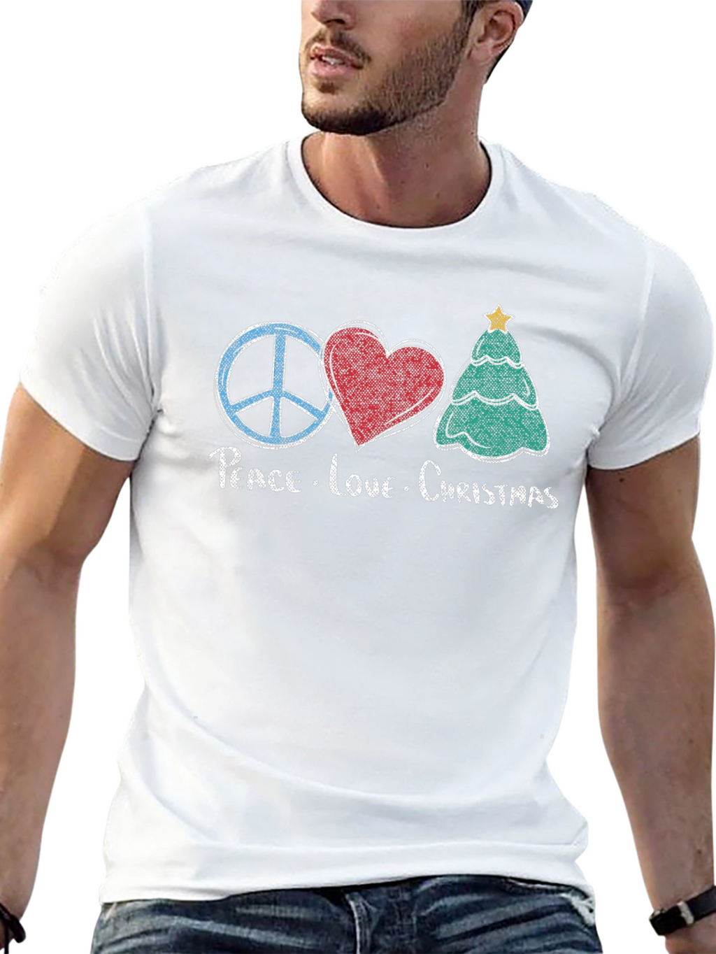 Peace Love Christmas Graphic T-Shirt