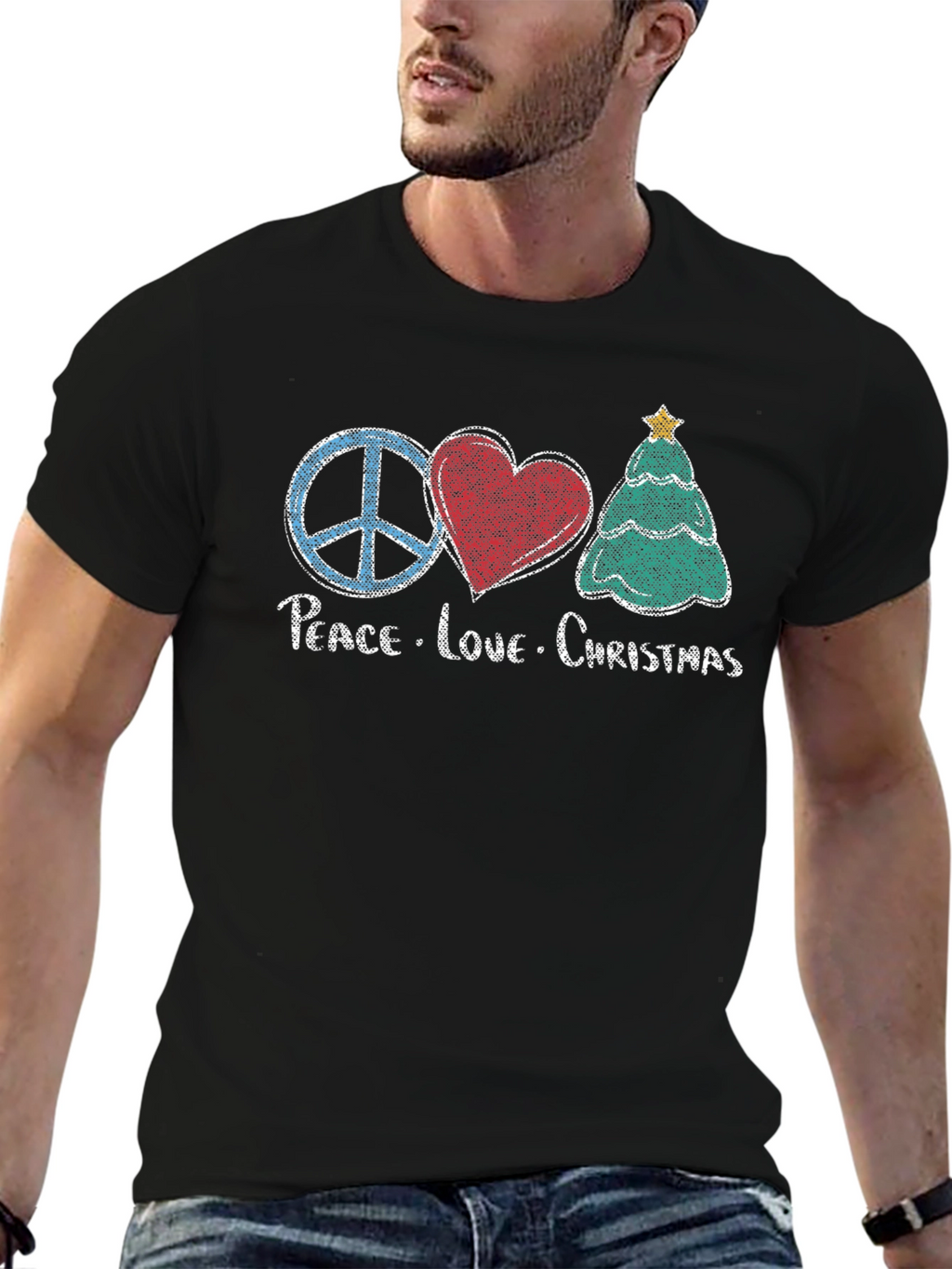Peace Love Christmas Graphic T-Shirt