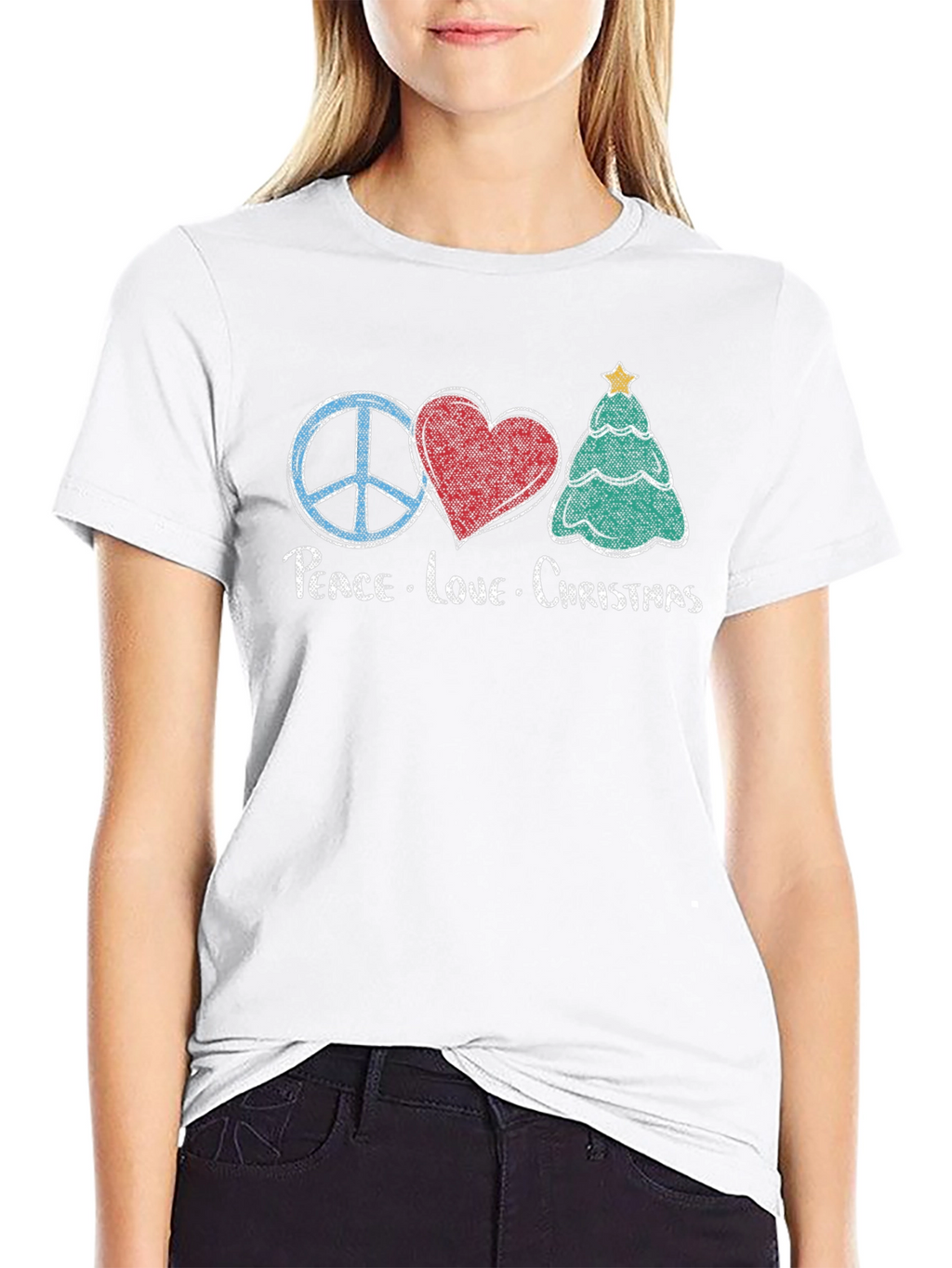 Peace Love Christmas Graphic T-Shirt