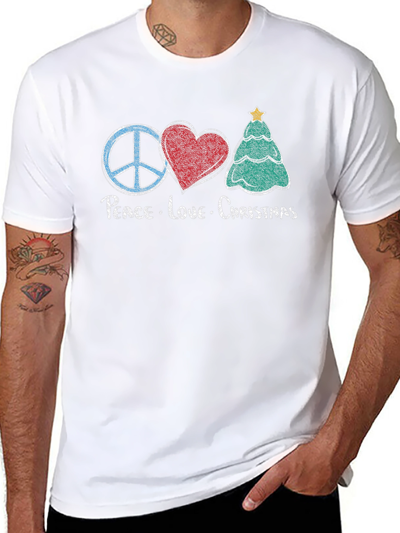 Peace Love Christmas Graphic T-Shirt
