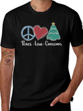 Peace Love Christmas Graphic T-Shirt