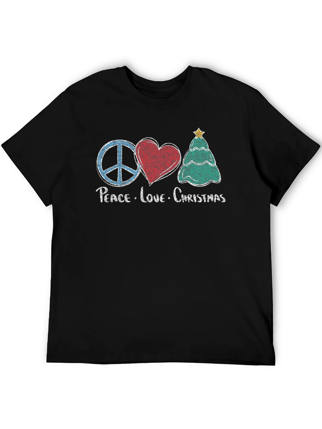 Peace Love Christmas Graphic T-Shirt