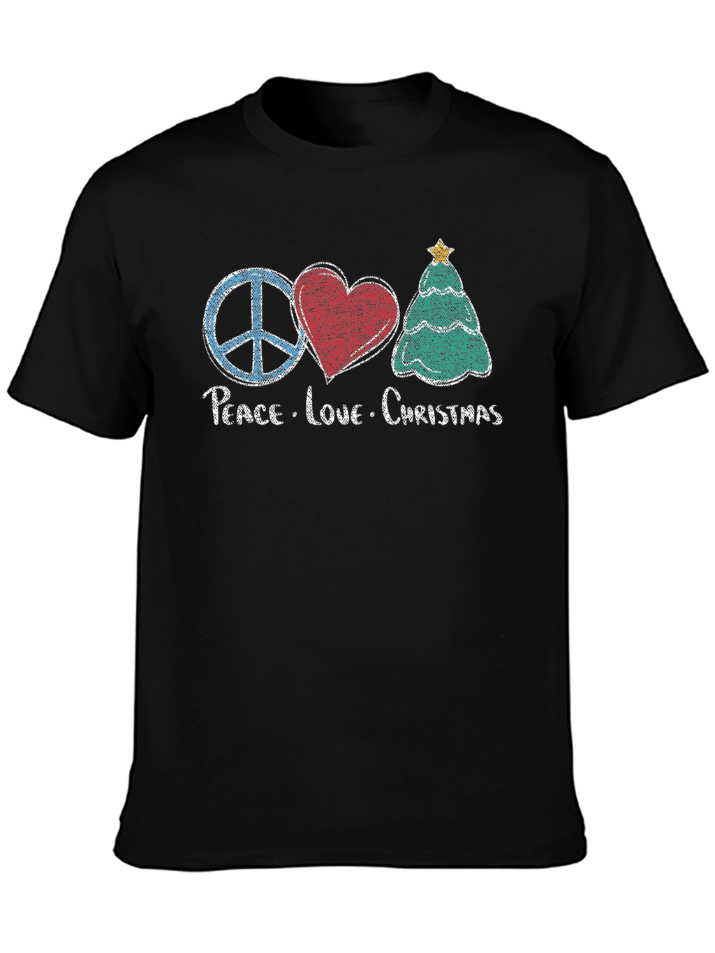 Peace Love Christmas Graphic T-Shirt