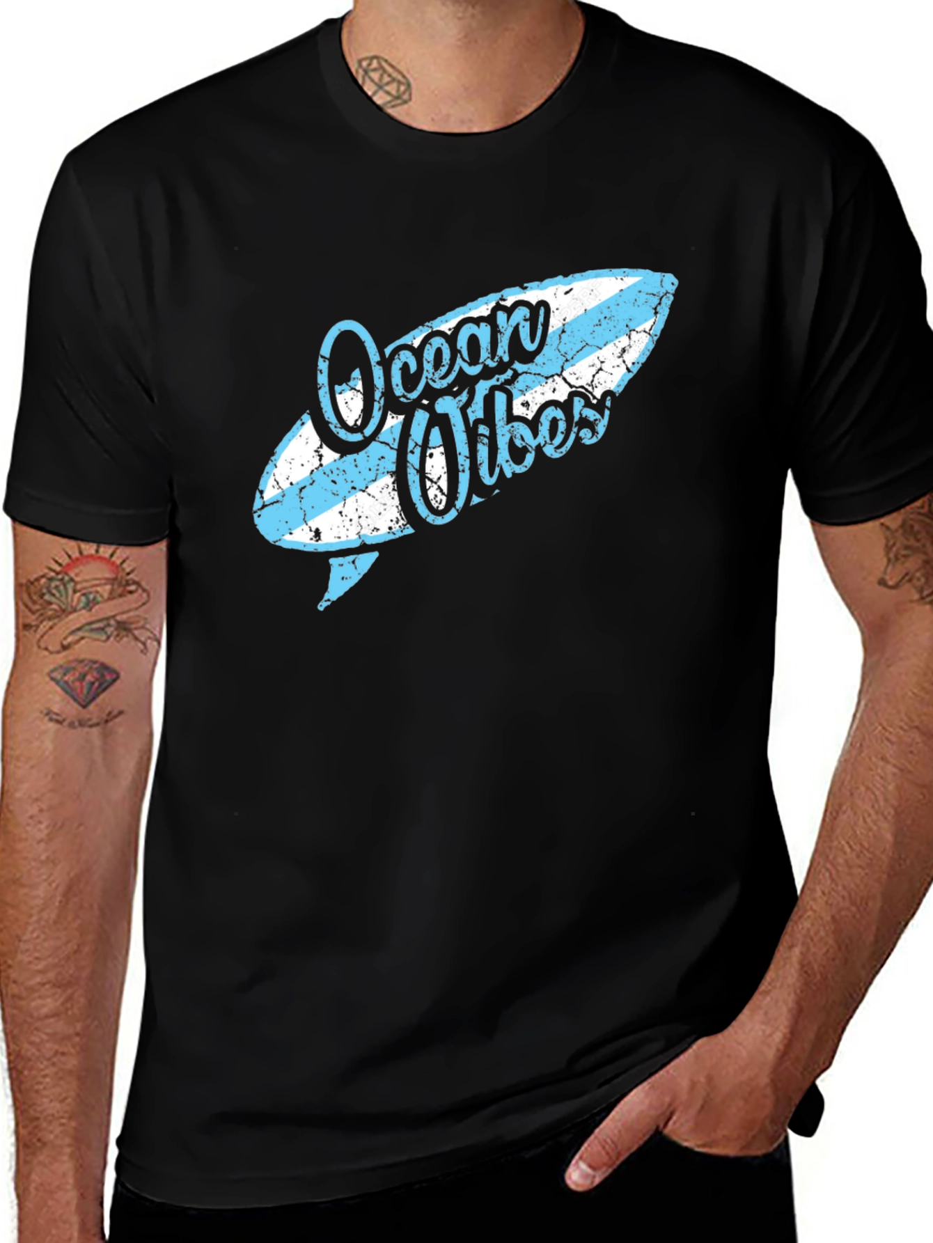 Ocean Vibes Surfboard Graphic Tee