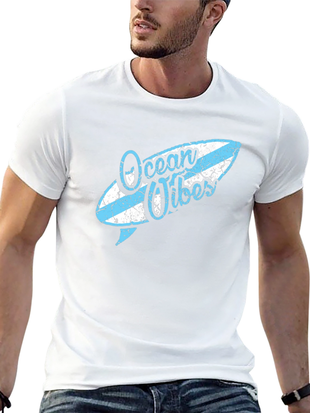 Ocean Vibes Surfboard Graphic Tee