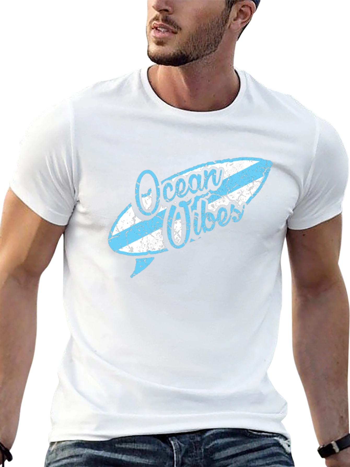 Ocean Vibes Surfboard Graphic Tee