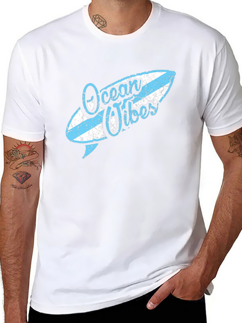 Ocean Vibes Surfboard Graphic Tee