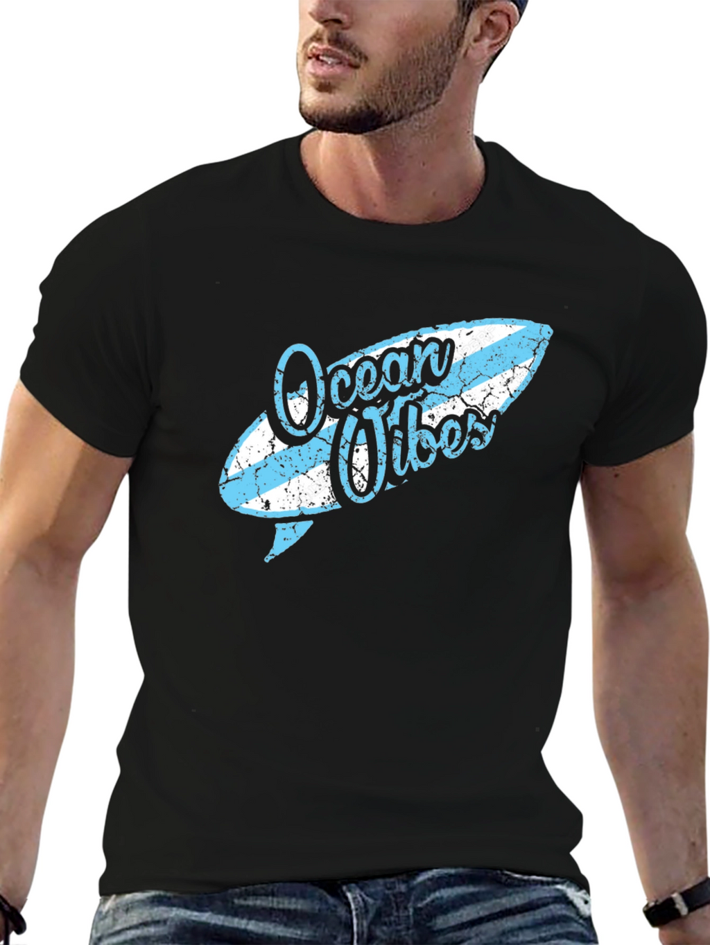 Ocean Vibes Surfboard Graphic Tee