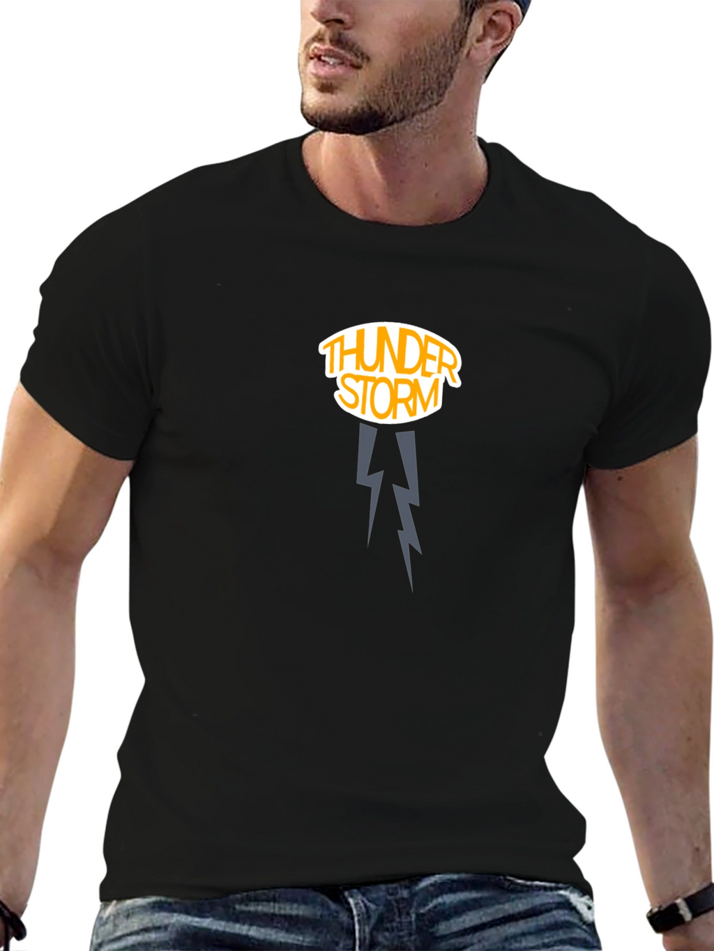Thunderstorm Graphic Tee - Dark Cotton Shirt