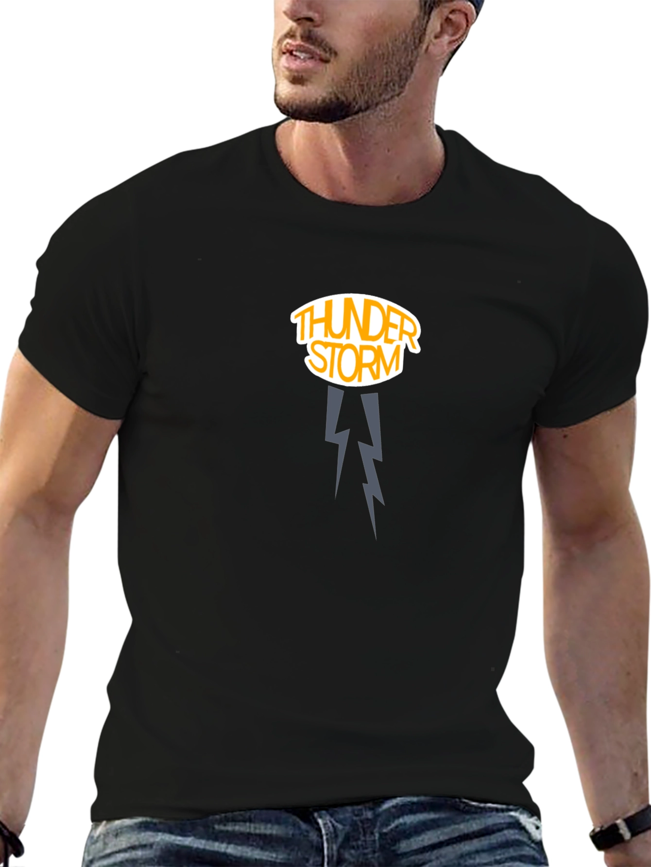 Thunderstorm Graphic Tee - Dark Cotton Shirt