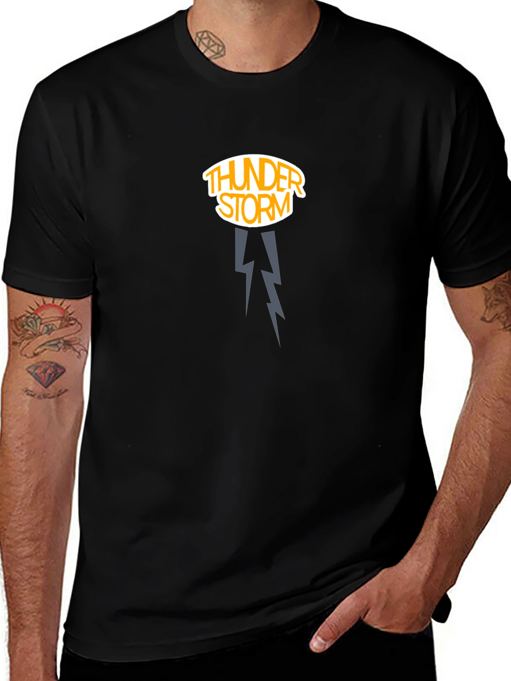 Thunderstorm Graphic Tee - Dark Cotton Shirt
