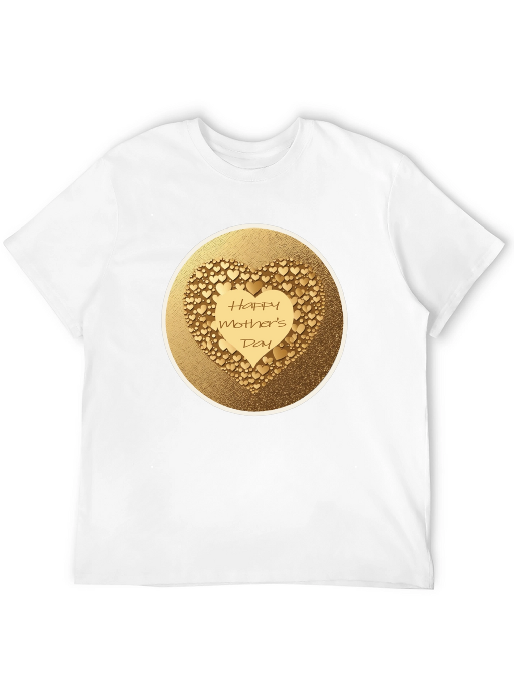 Happy Mothers Day Gold Heart Tee