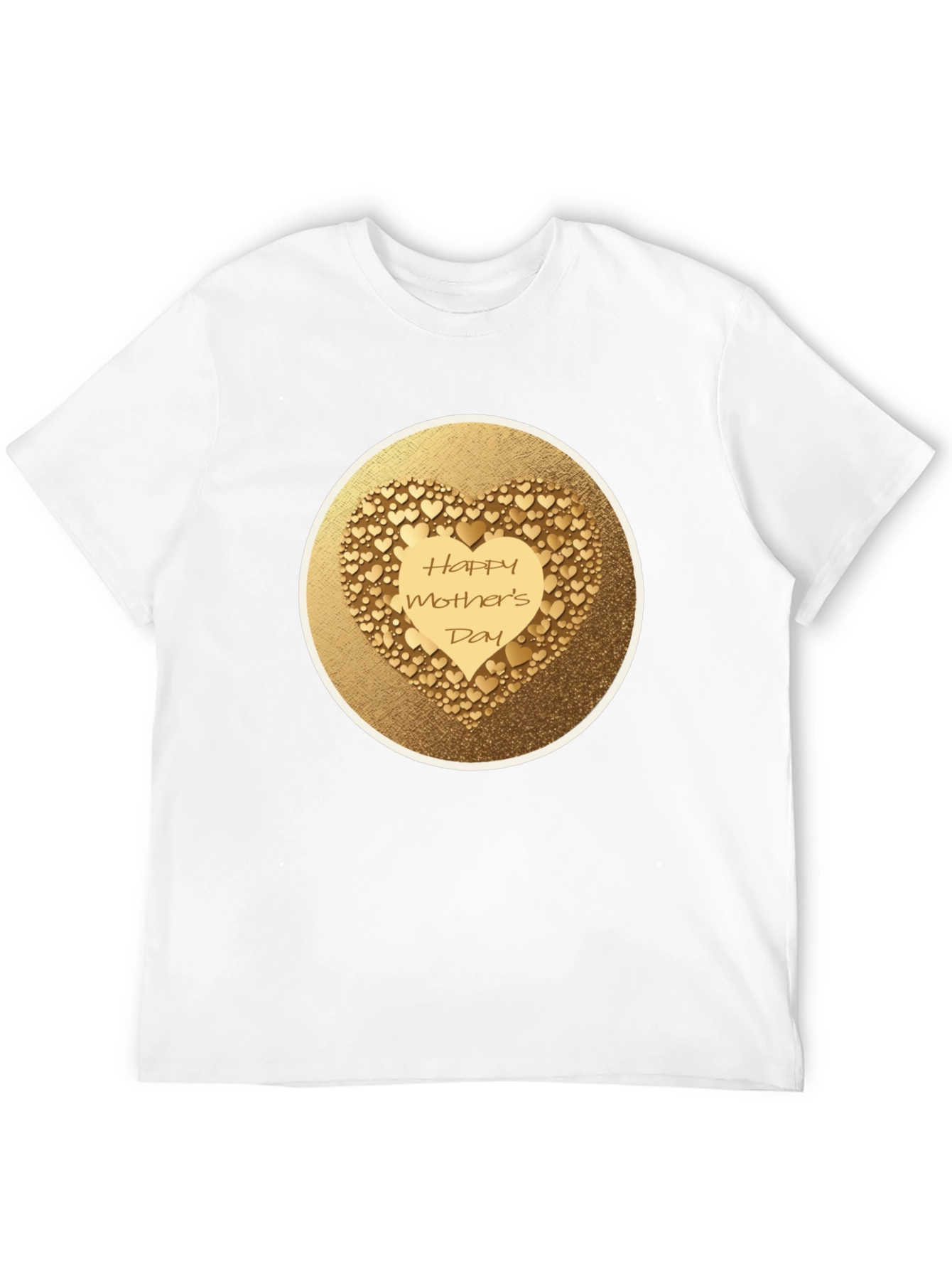 Happy Mothers Day Gold Heart Tee