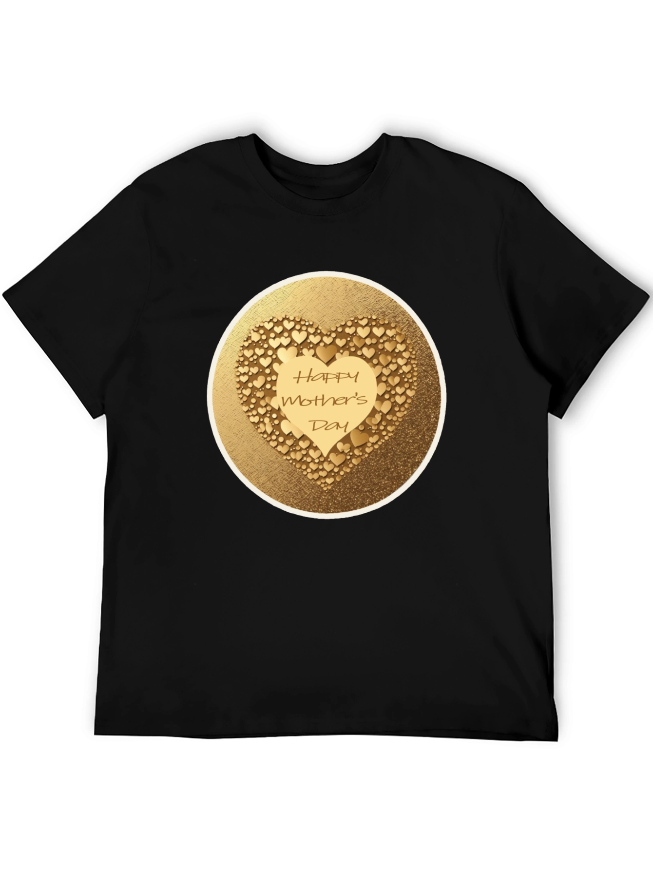 Happy Mothers Day Gold Heart Tee