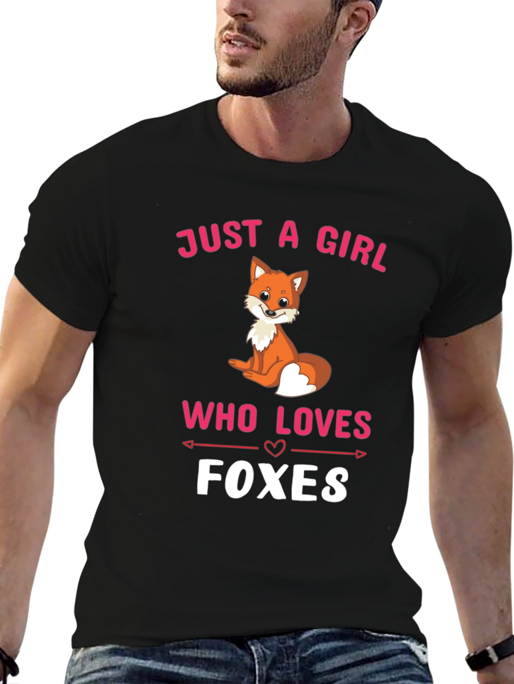 Just a Girl Who Loves Foxes Black T-Shirt