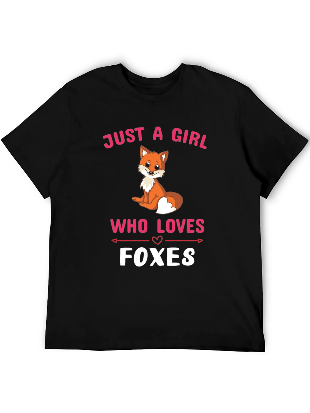Just a Girl Who Loves Foxes Black T-Shirt
