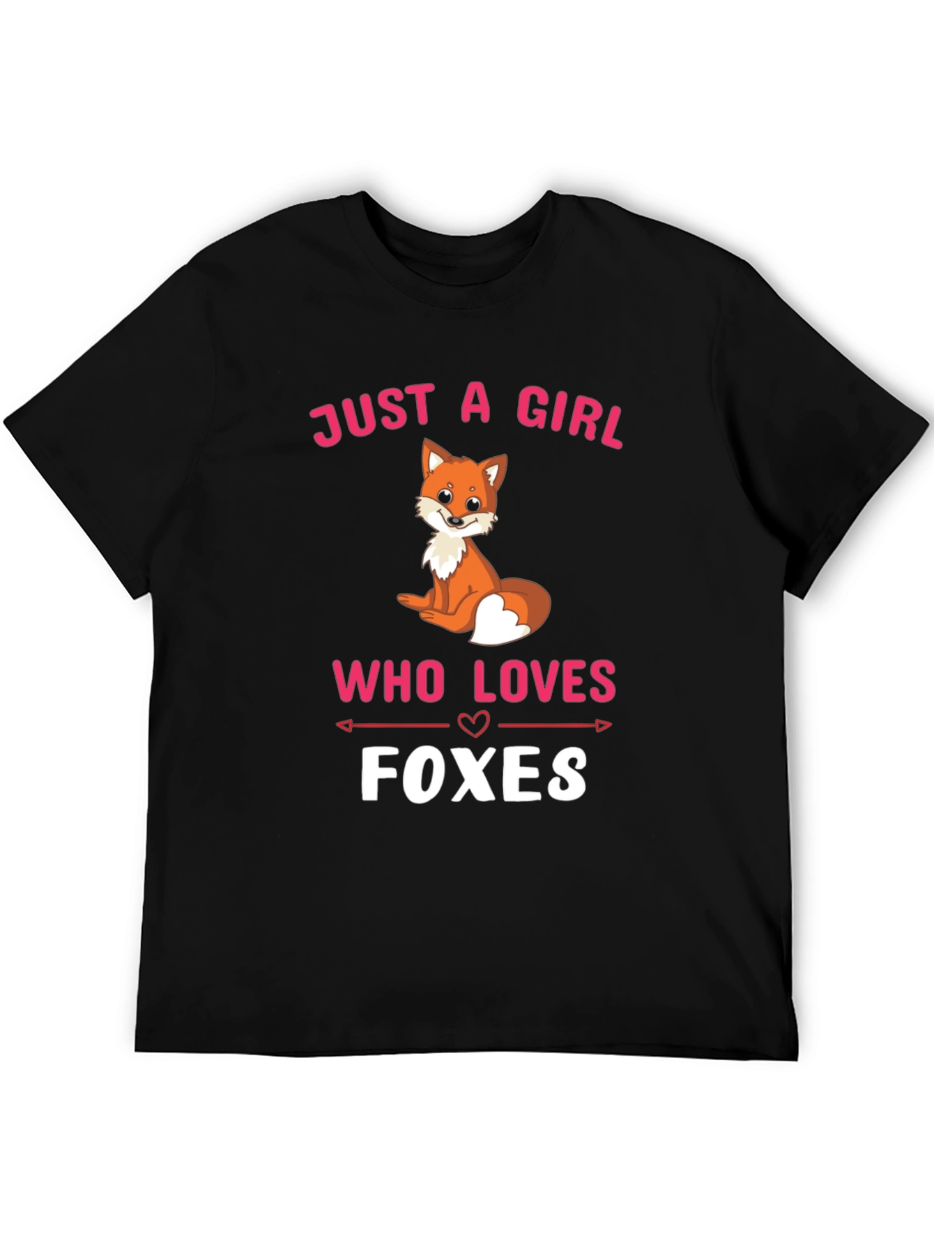 Just a Girl Who Loves Foxes Black T-Shirt